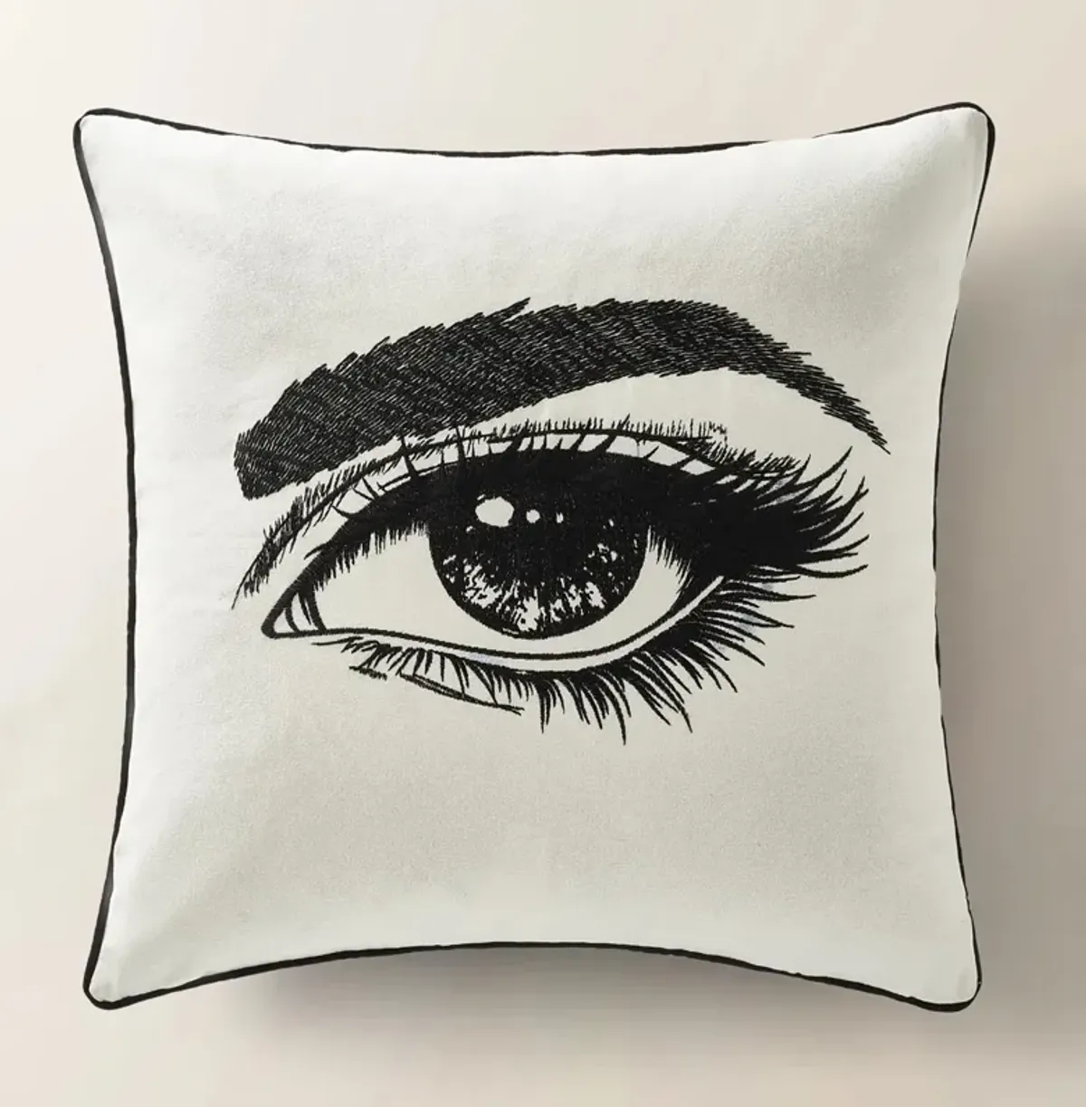 Demure Embroidered Pillow 22"