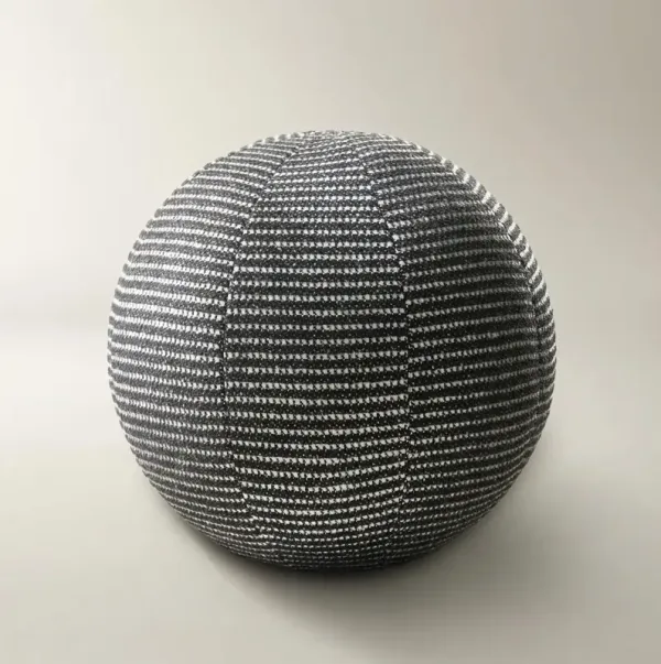 Calia Stripe Ball Pillow 12" - Black/White