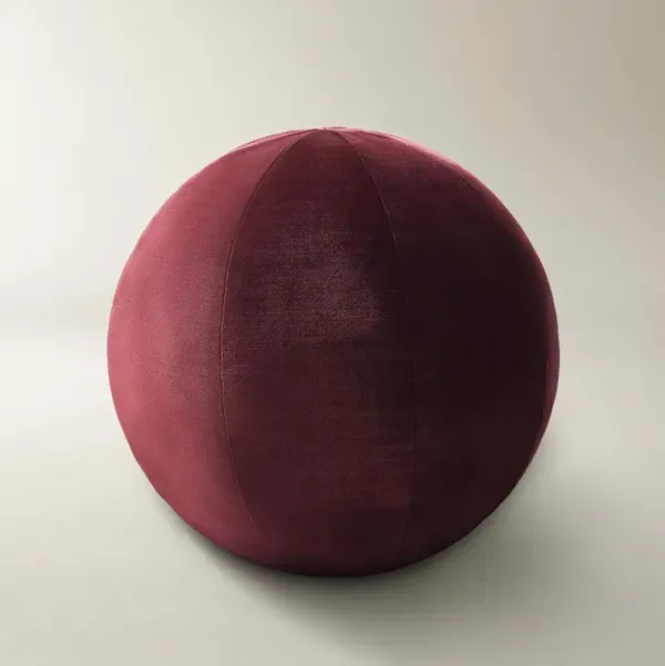 Veda Velvet Ball Pillow 12" - Burgundy