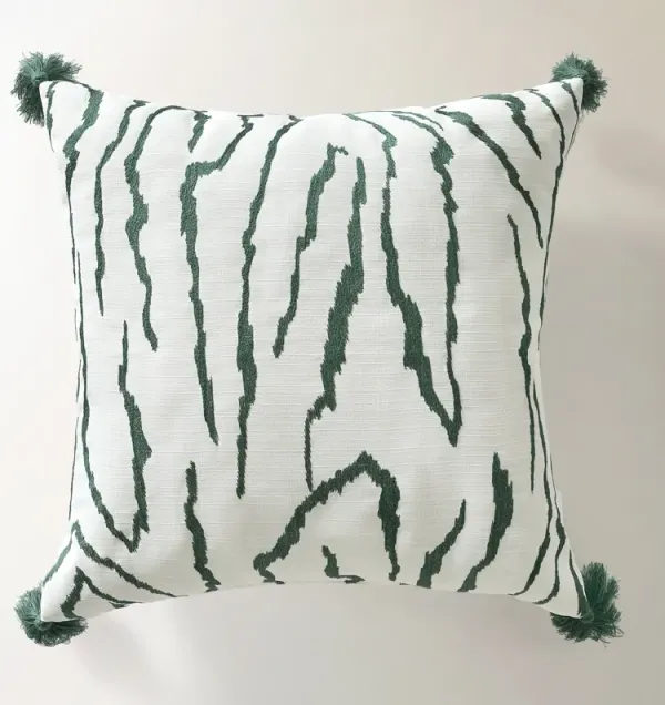 Verve Outdoor Tassel Pillow 20" - Green