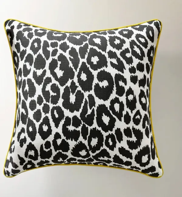 Leopard Pop Trim Outdoor Pillow 20"