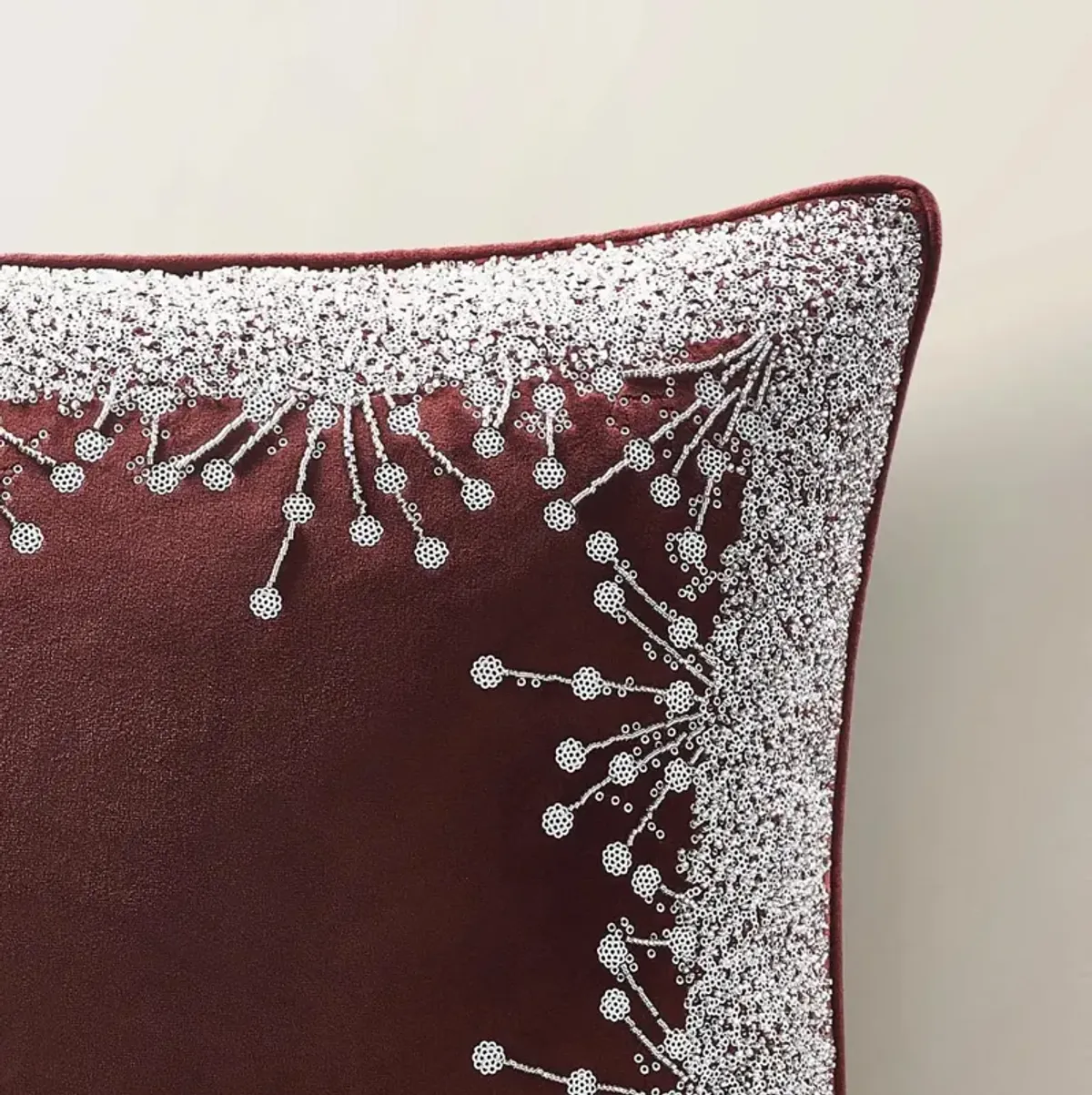 Grace Holiday Pillow 20" - Burgundy