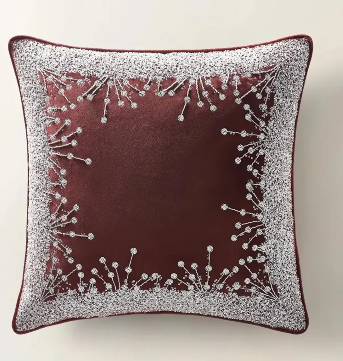 Grace Holiday Pillow 20" - Burgundy