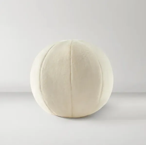 Faux Sherpa Ball Pillow 12"