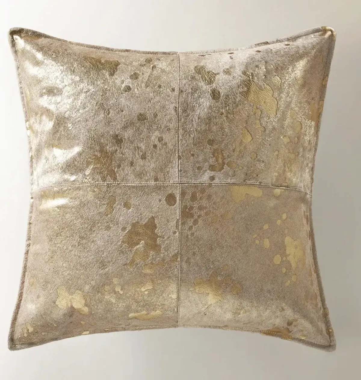 Metallic Hide Pillow 20" - Gold