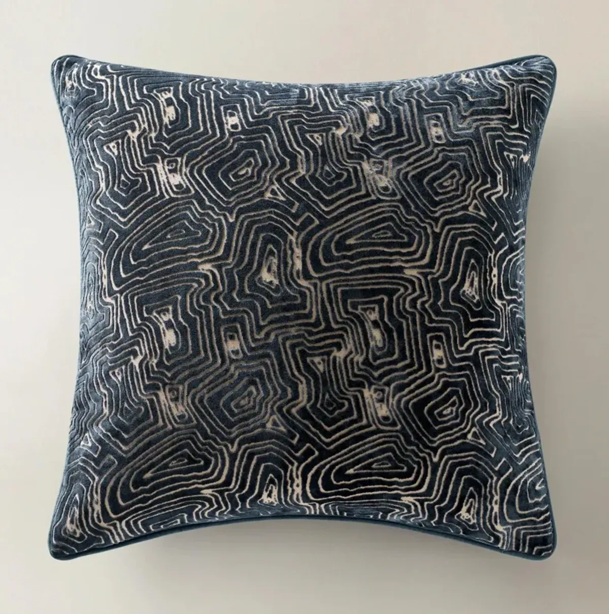 Geode Velvet Pillow 22" - Sapphire