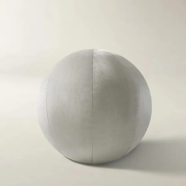 Velvet Ball Pillow 12" - Silver