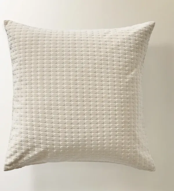 Dottie Cut Velvet Pillow 22" - White
