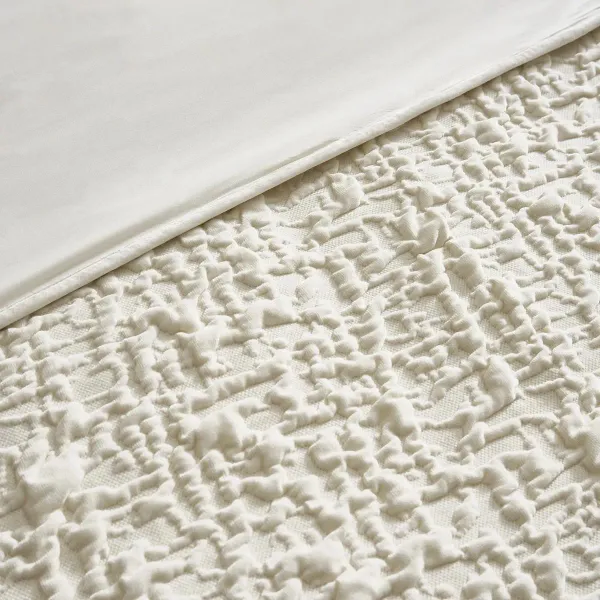 Madera Velvet Coverlet Set - Ivory