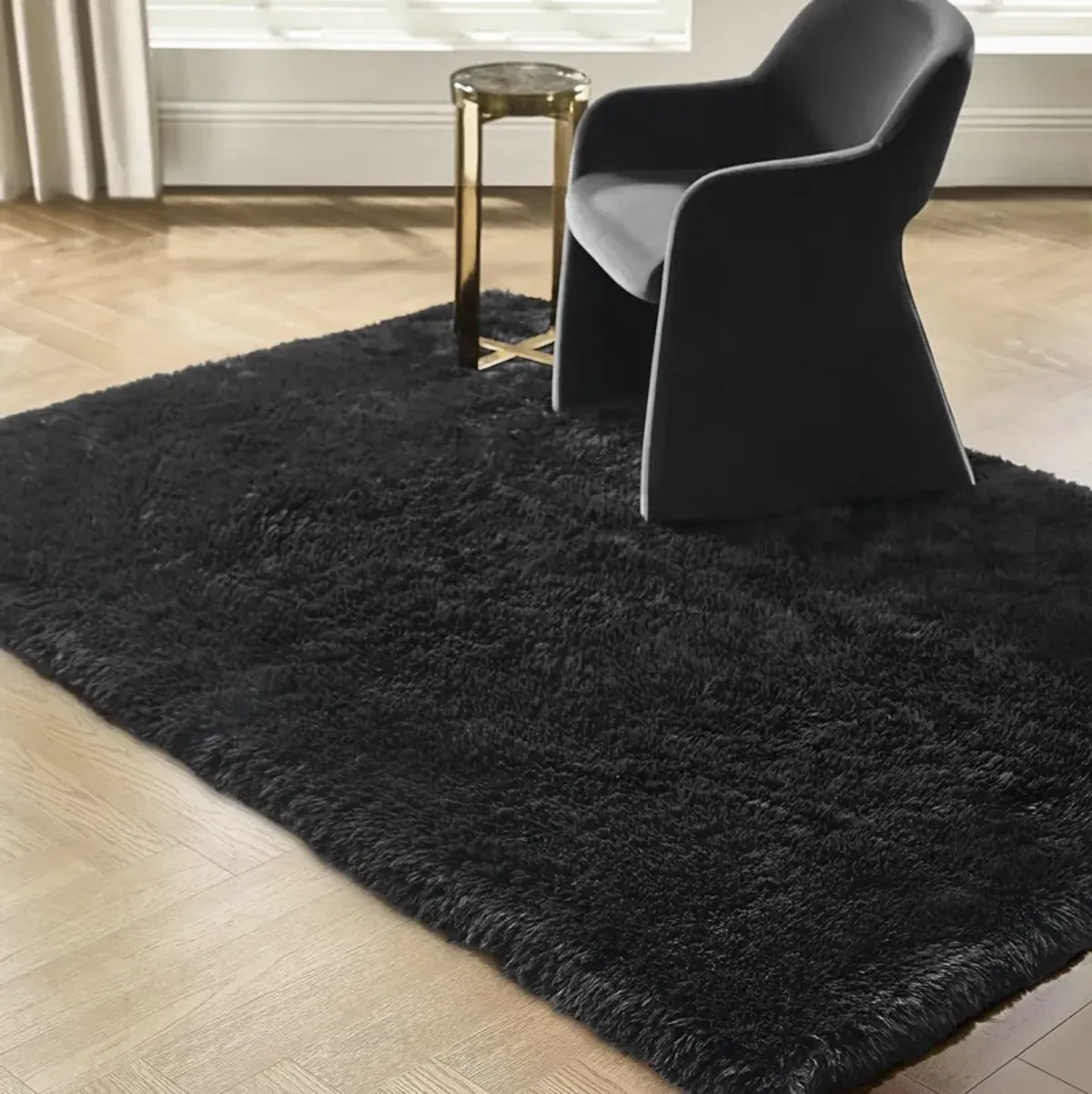 Lustre Shag Rug - Black