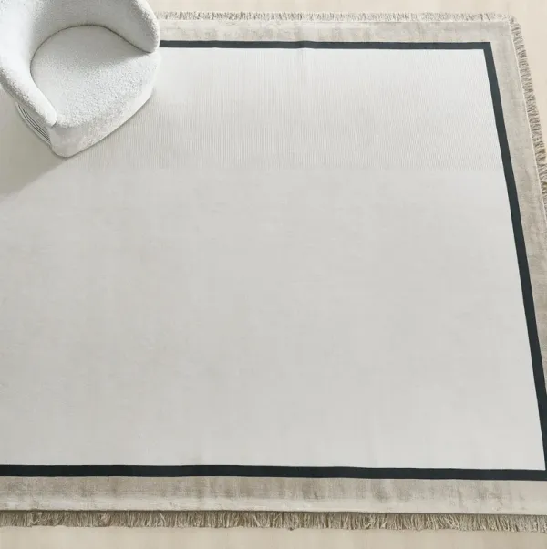 Fiona Fringe Rug - Ivory/Beige/Black