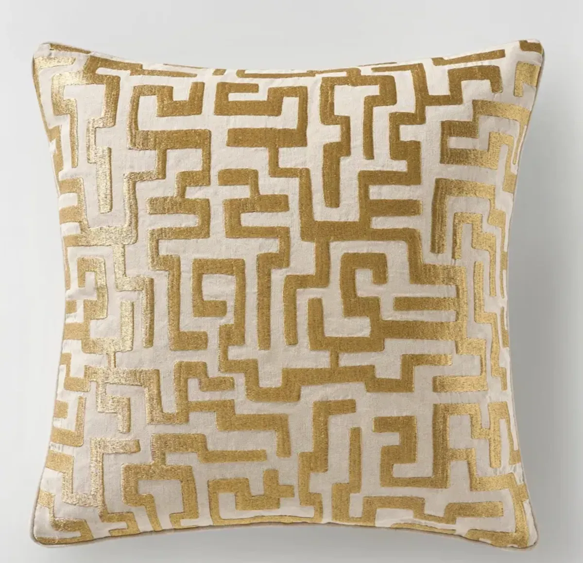 Mod Maze Pillow 22" - Gold