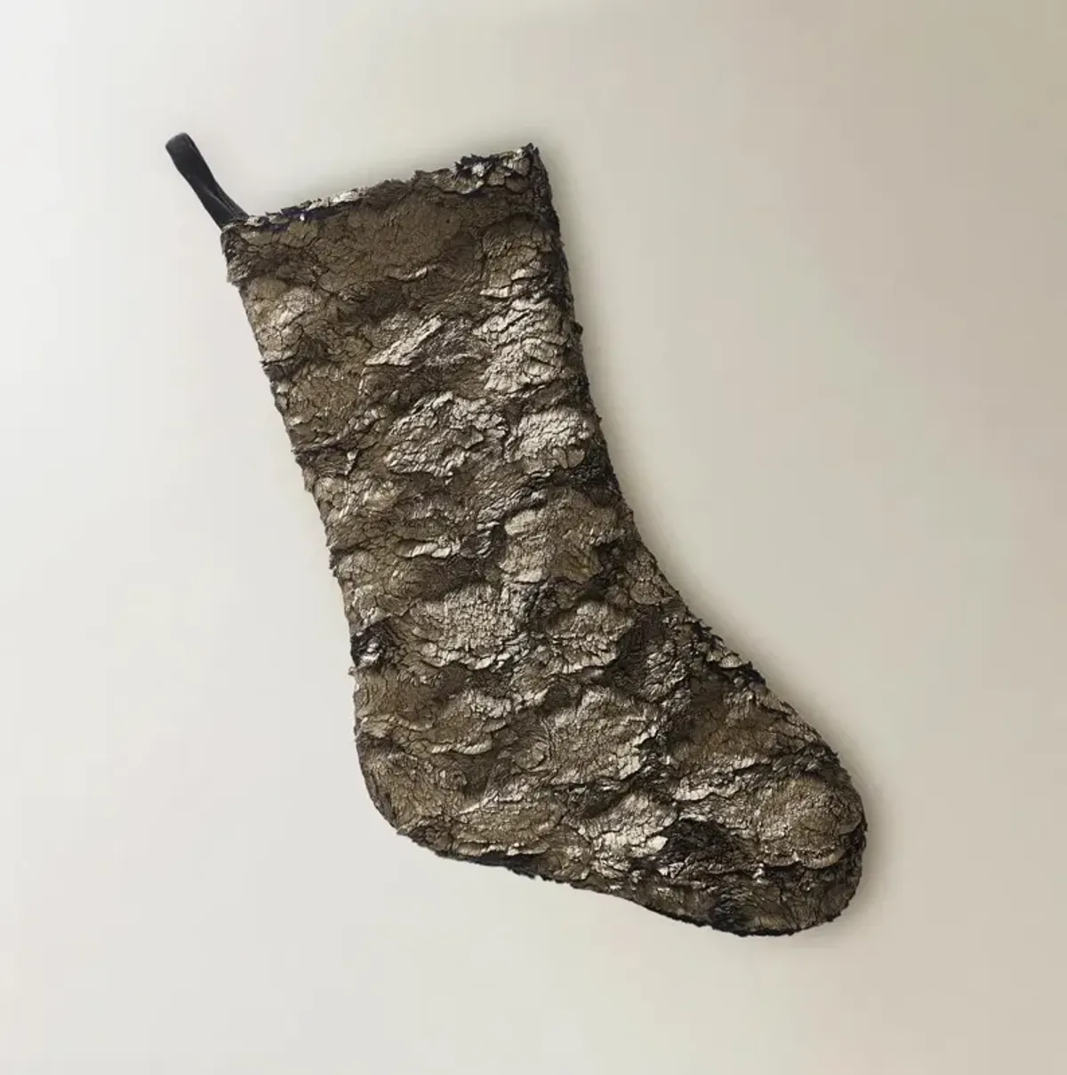 Celeste Metallic Faux Fur Stocking - Bronze