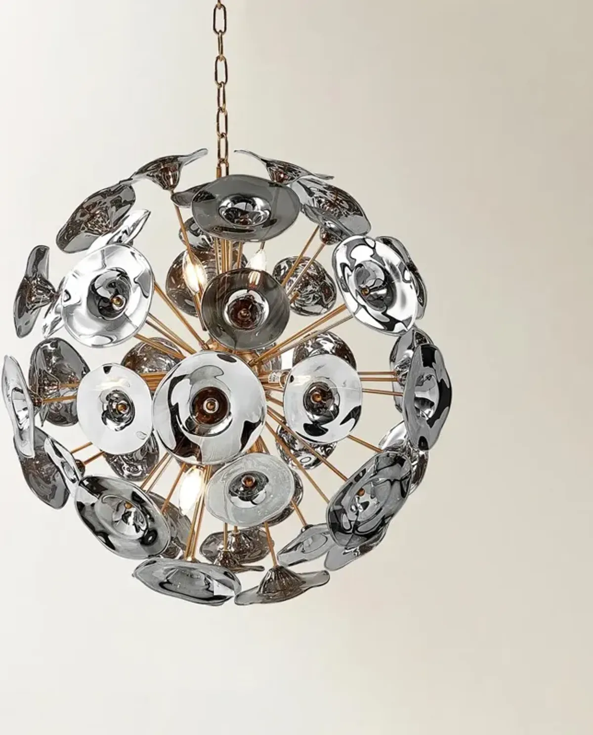 Tinslee Glass Chandelier - Smoke
