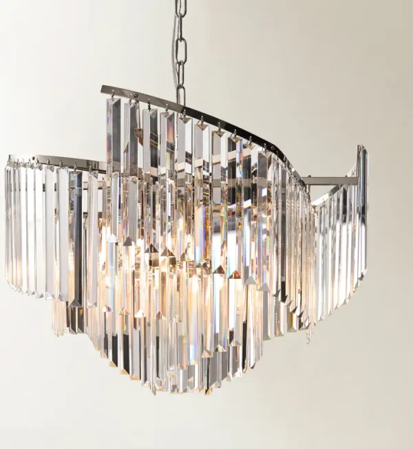 Luxe Spiral Chandelier - Nickel/Clear