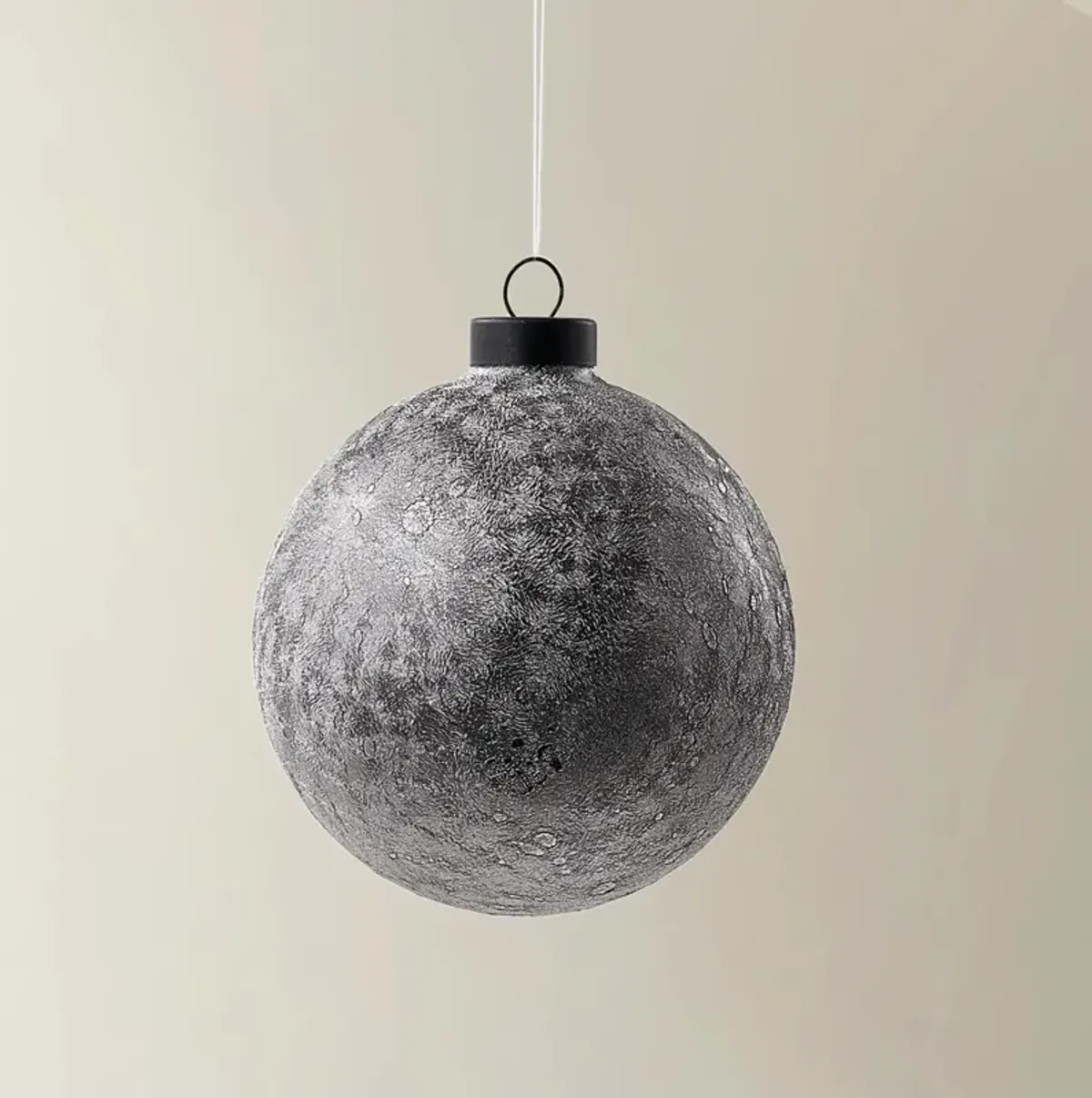 Silver Textured Glass Ornament - Set of 4