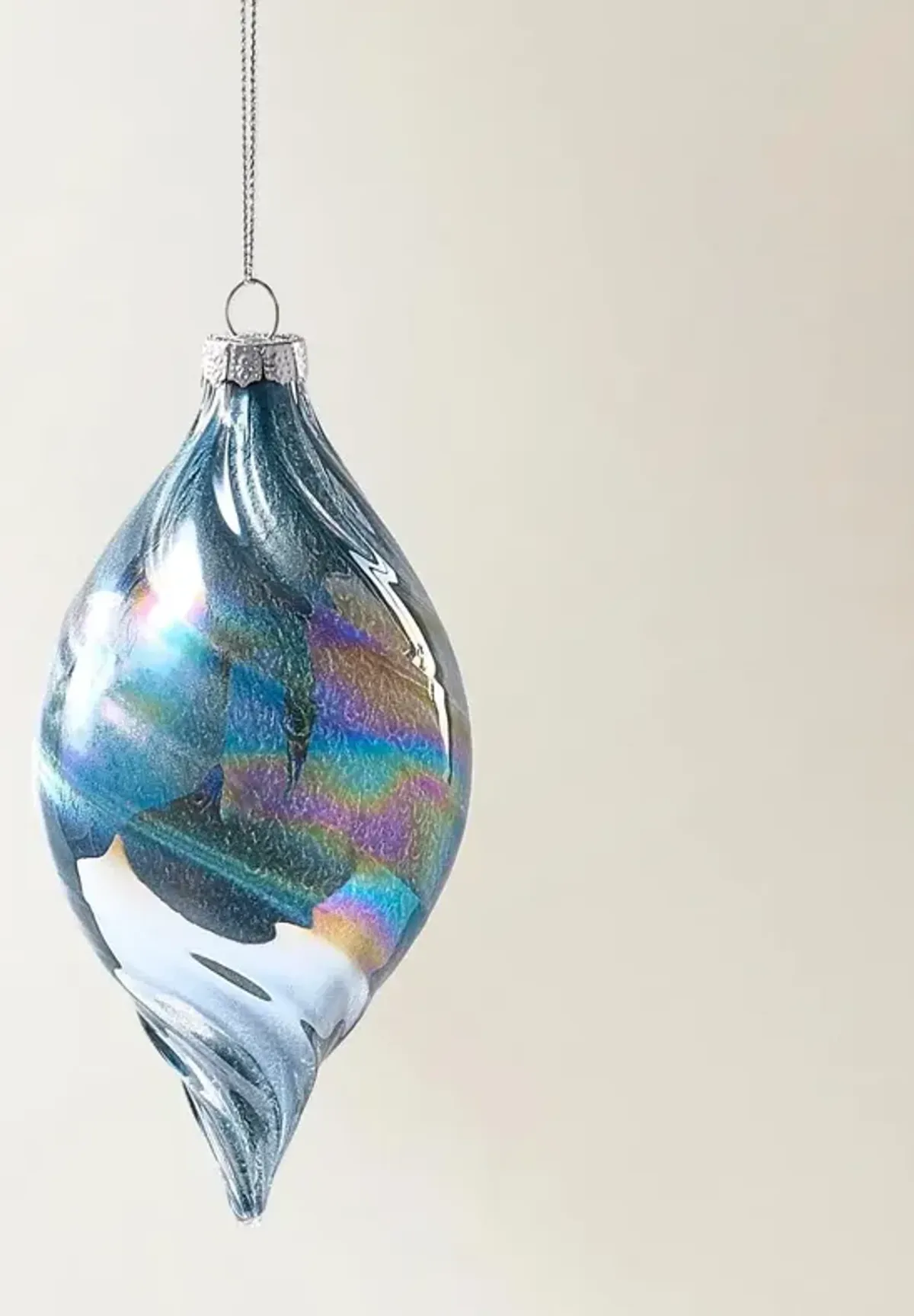 Iridescent Black Glass Ornament - Set of 6