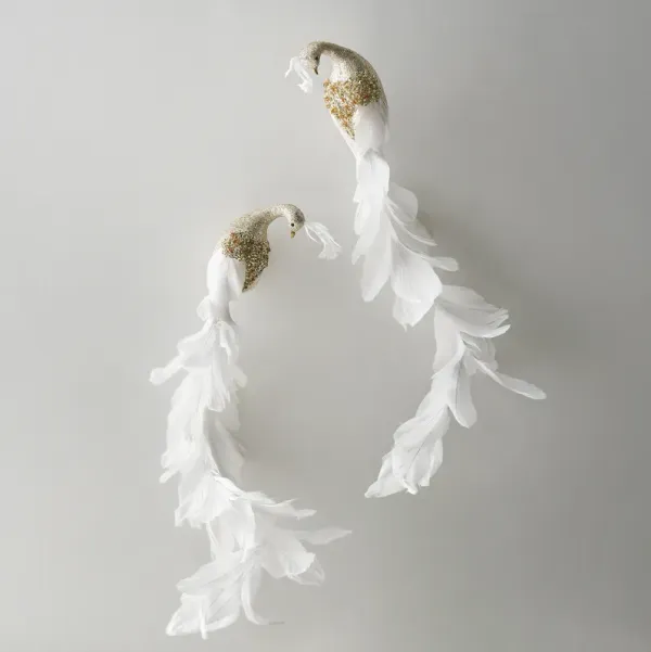 Feathered Peacock Clip - Set of 2