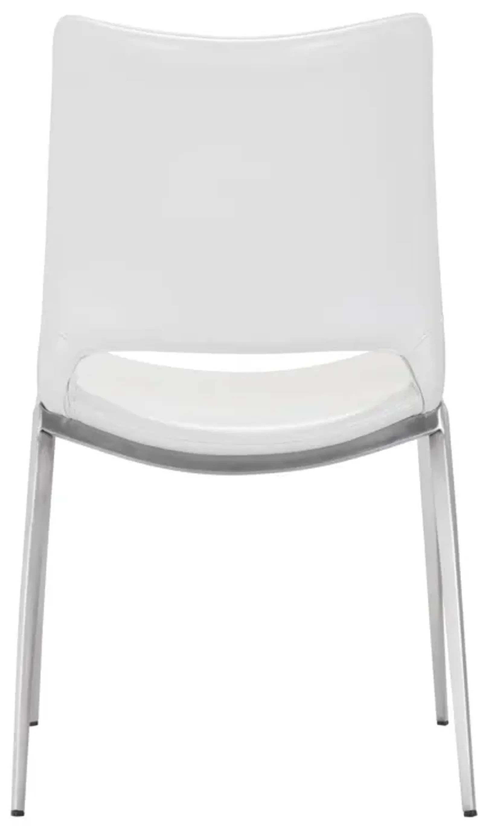 Ace Dining Chair (Set of 2) White & Silver (101279)
