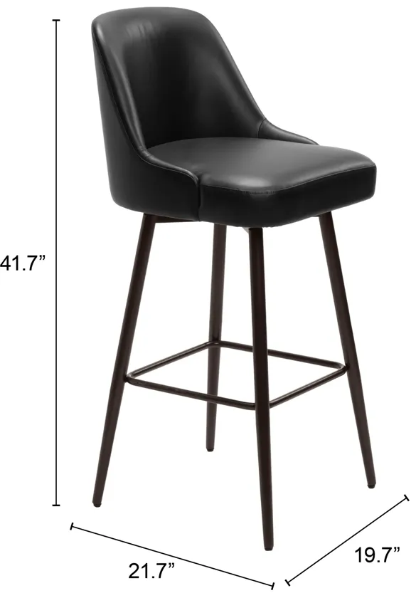 Keppel Swivel Barstool Black & Bronze