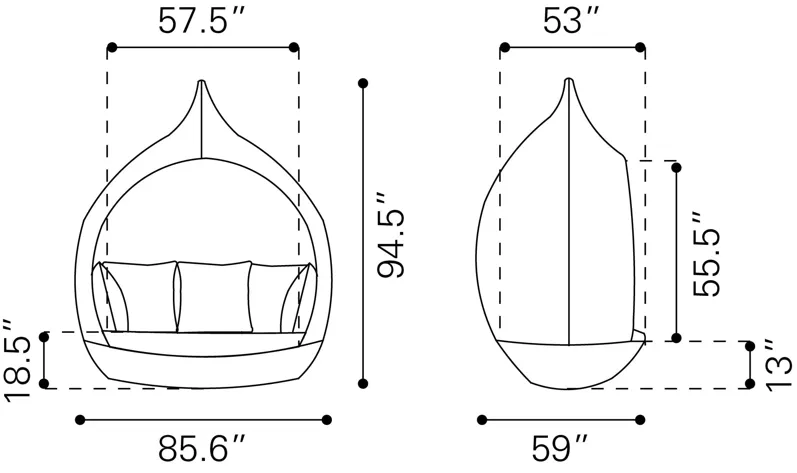 Martinique Beach Daybed Brown & Beige